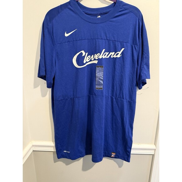 Nike Men’s NBA Cleveland Cavaliers Cavs Basketball‎ T-Shirt Blue L Athletic Cut - Picture 2 of 7